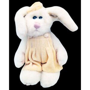 Boyds Bears Libby Lapinette White Bunny Plush Hat Jumper 6 Inch Animal Spring